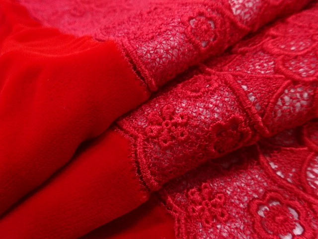  ビロードレース花模様ショール